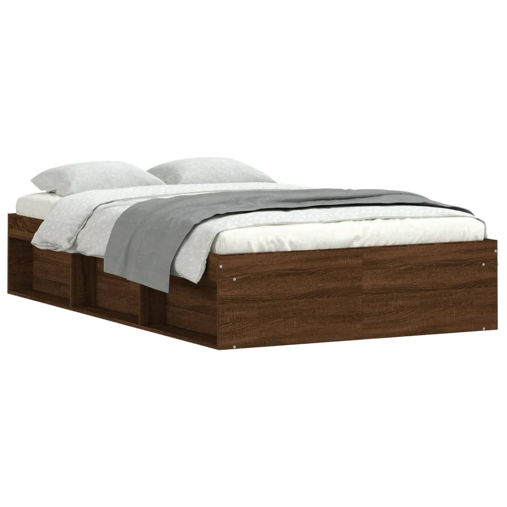 Bedframe Ig 120 x 190 cm bruin eikenkleur
