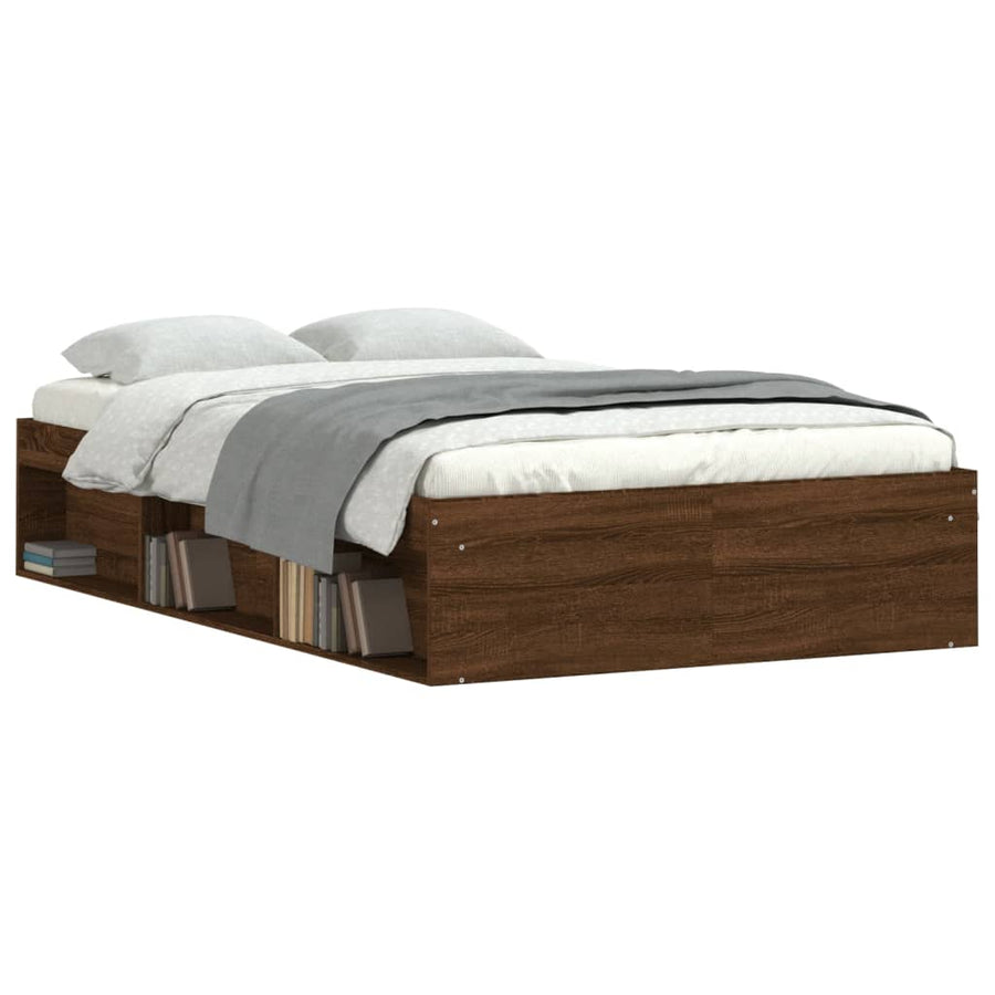 Bedframe Ig 120 x 190 cm bruin eikenkleur