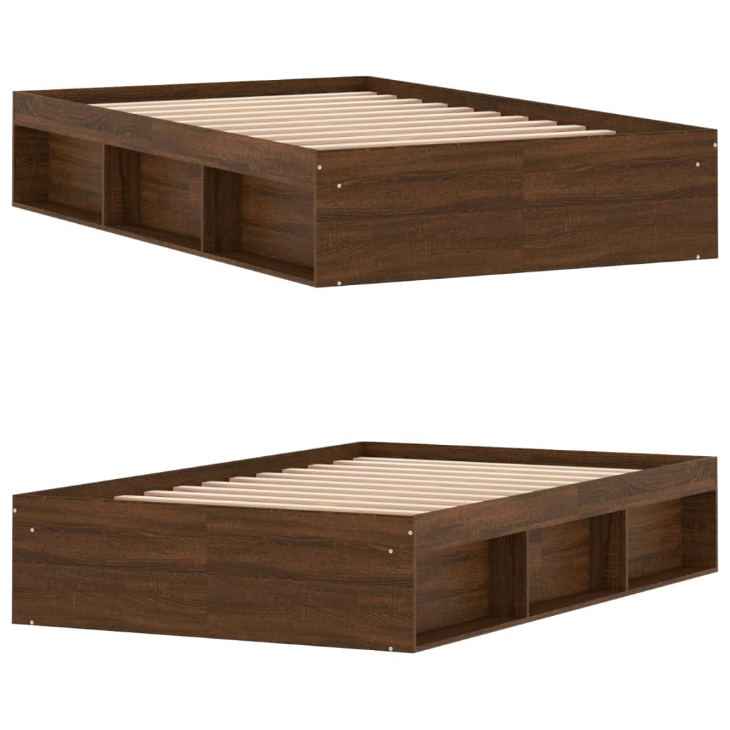Bedframe Ig 120 x 190 cm bruin eikenkleur