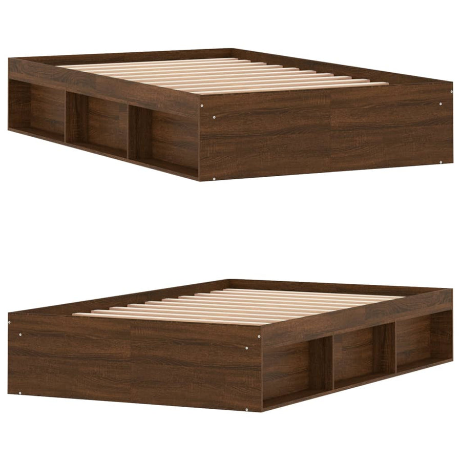 Bedframe Ig 120 x 190 cm bruin eikenkleur