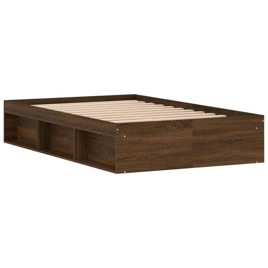Bedframe Ig 120 x 190 cm bruin eikenkleur