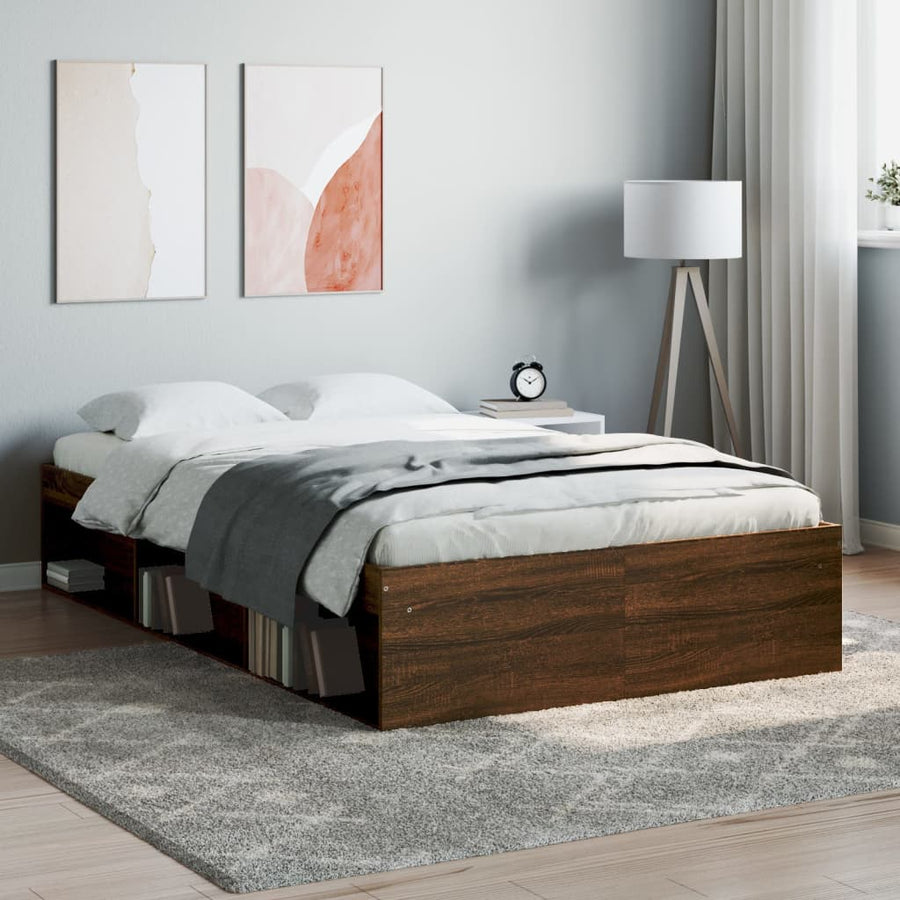 Bedframe Ig 120 x 190 cm bruin eikenkleur