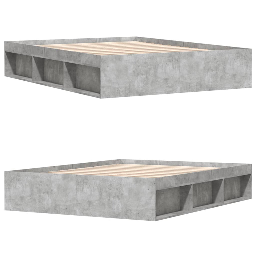 Bedframe 140 x 190 cm Betongrijs