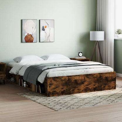 Bedframe Kleurig 140 x 190 cm Gerookt eiken