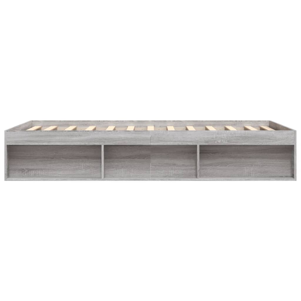 Bedframe Eikenkleurig 140 x 190 cm Grijs sonoma