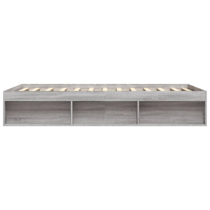 Bedframe Eikenkleurig 140 x 190 cm Grijs sonoma