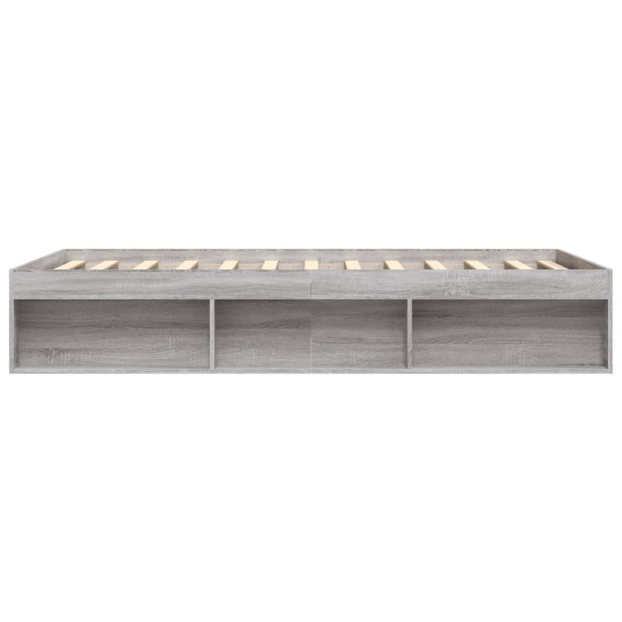 Bedframe Eikenkleurig 140 x 190 cm Grijs sonoma