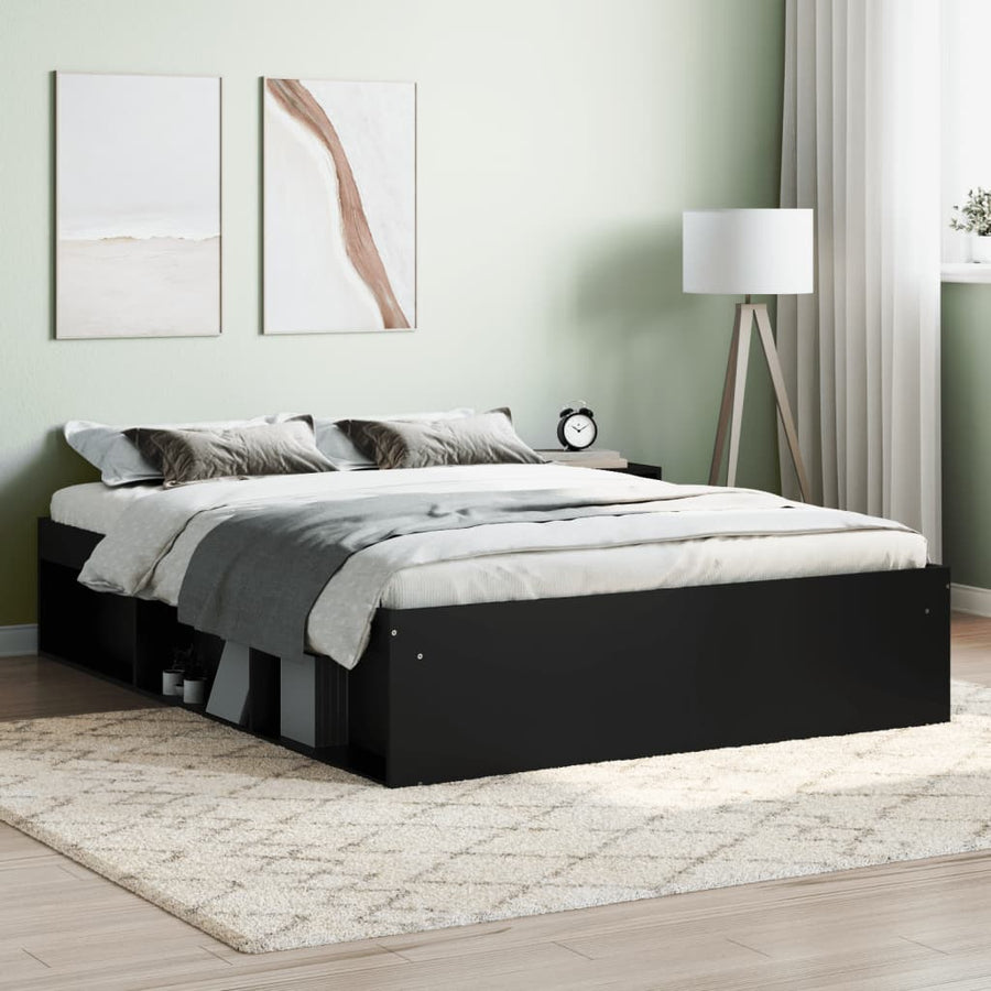 Bedframe Double 135 x 190 cm Zwart