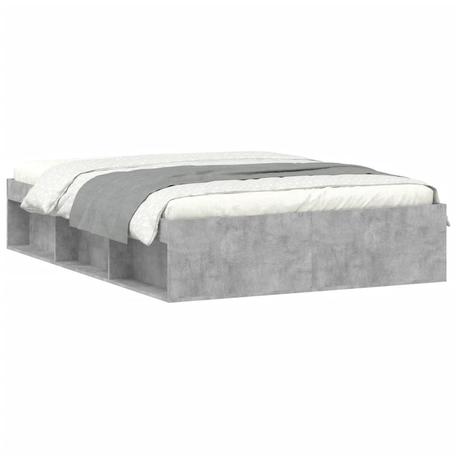 Bedframe Double 135 x 190 cm Betongrijs