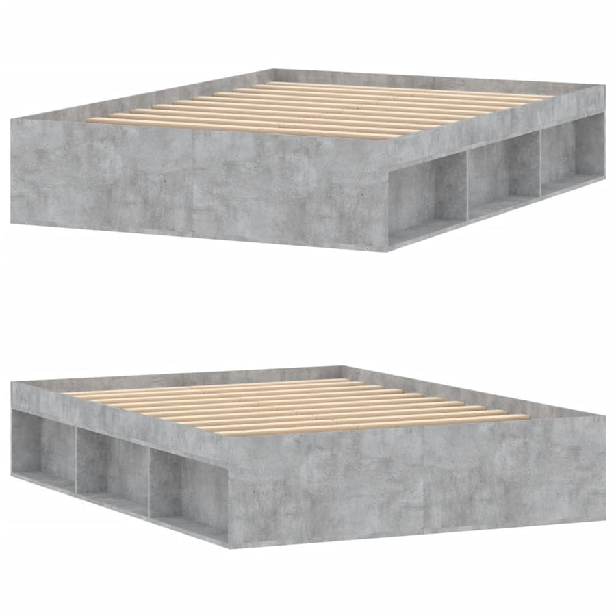 Bedframe Double 135 x 190 cm Betongrijs