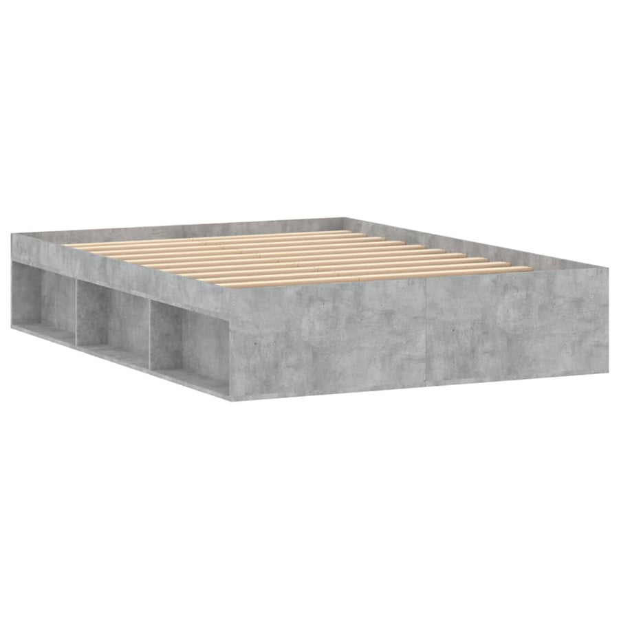 Bedframe Double 135 x 190 cm Betongrijs