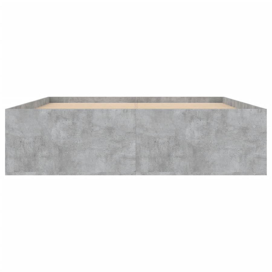 Bedframe Double 135 x 190 cm Betongrijs