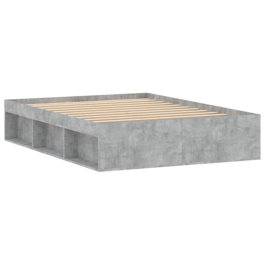 Bedframe Double 135 x 190 cm Betongrijs