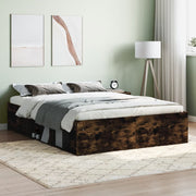 Bedframe 135x190 cm gerookt eiken