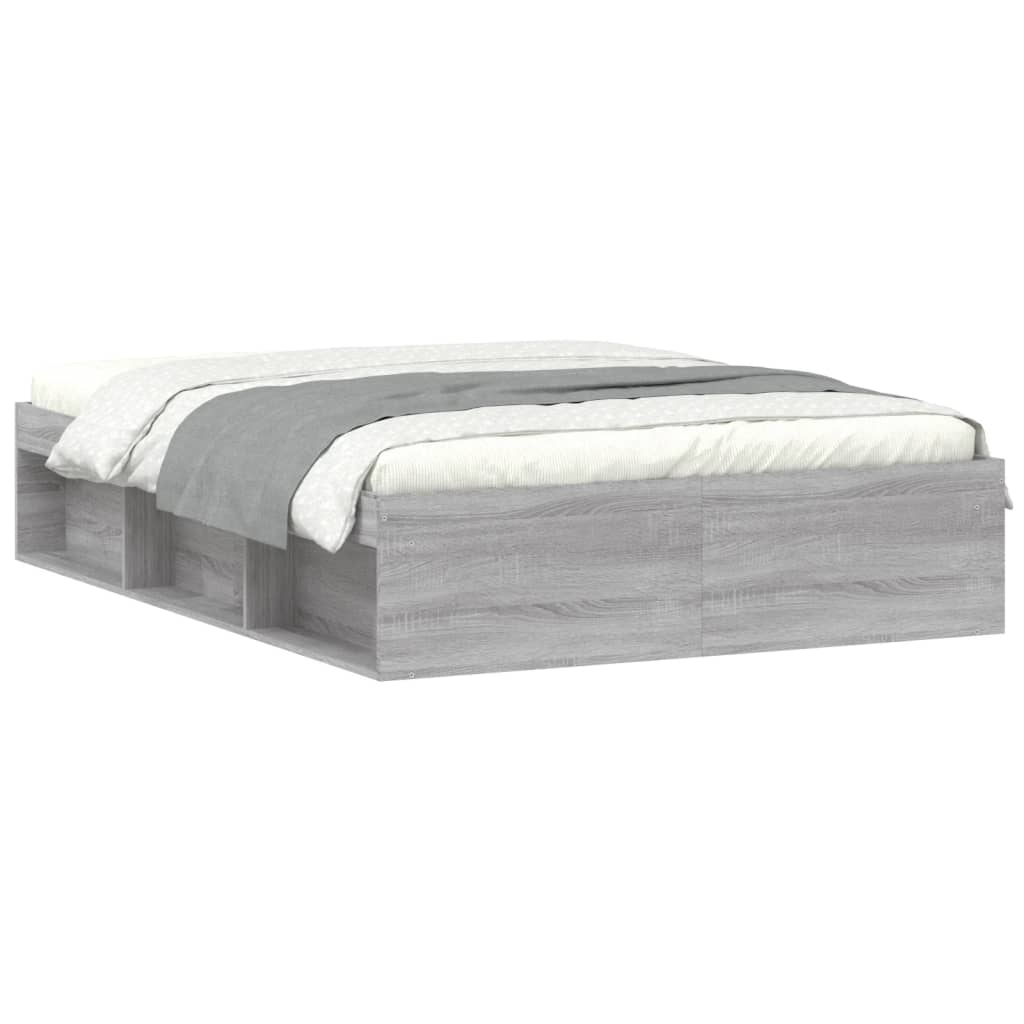 Bedframe Eikenkleurig Double 135 x 190 cm Grijs sonoma