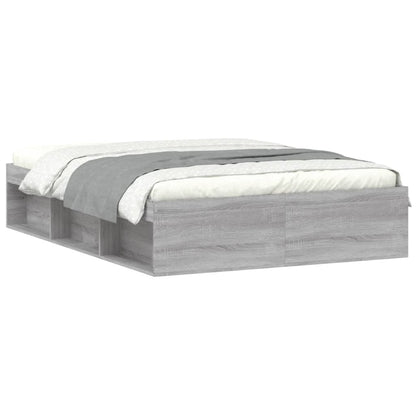 Bedframe Eikenkleurig Double 135 x 190 cm Grijs sonoma