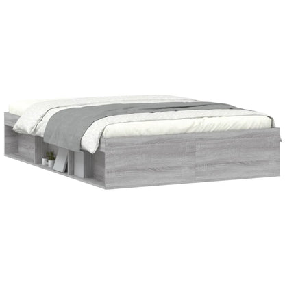 Bedframe Eikenkleurig Double 135 x 190 cm Grijs sonoma