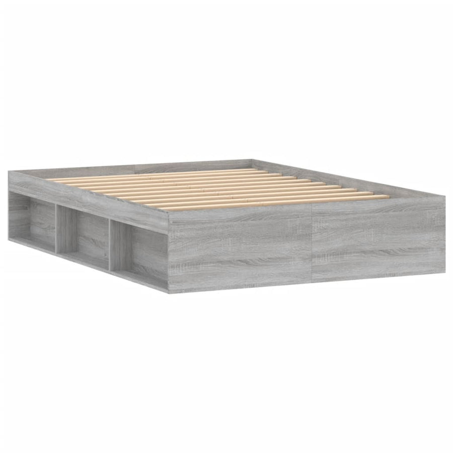 Bedframe Eikenkleurig Double 135 x 190 cm Grijs sonoma