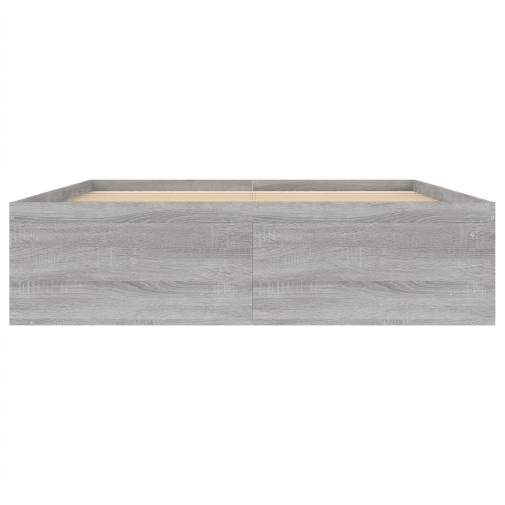 Bedframe Eikenkleurig Double 135 x 190 cm Grijs sonoma