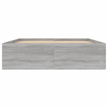 Bedframe Eikenkleurig Double 135 x 190 cm Grijs sonoma