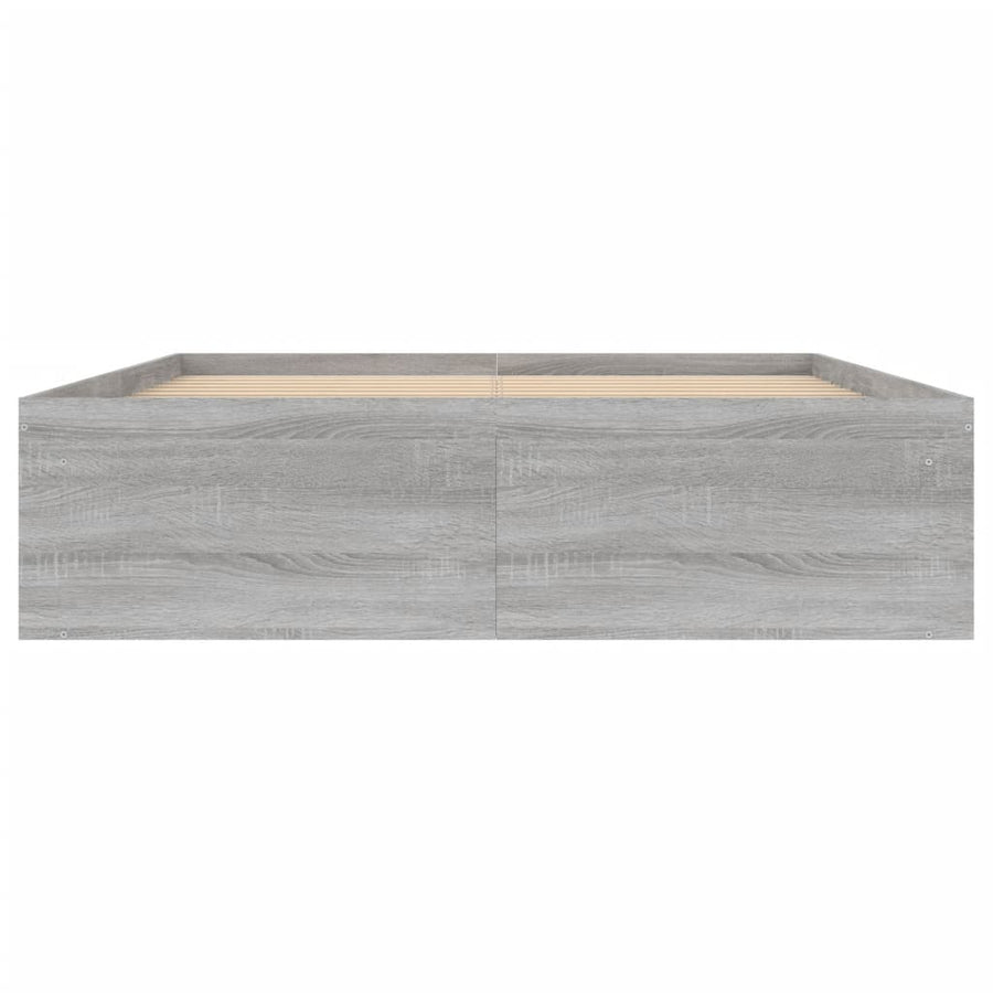 Bedframe Eikenkleurig Double 135 x 190 cm Grijs sonoma