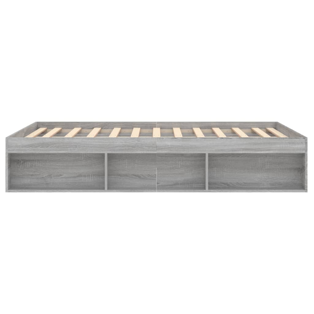 Bedframe Eikenkleurig Double 135 x 190 cm Grijs sonoma