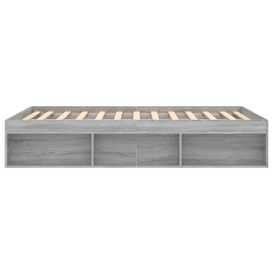 Bedframe Eikenkleurig Double 135 x 190 cm Grijs sonoma