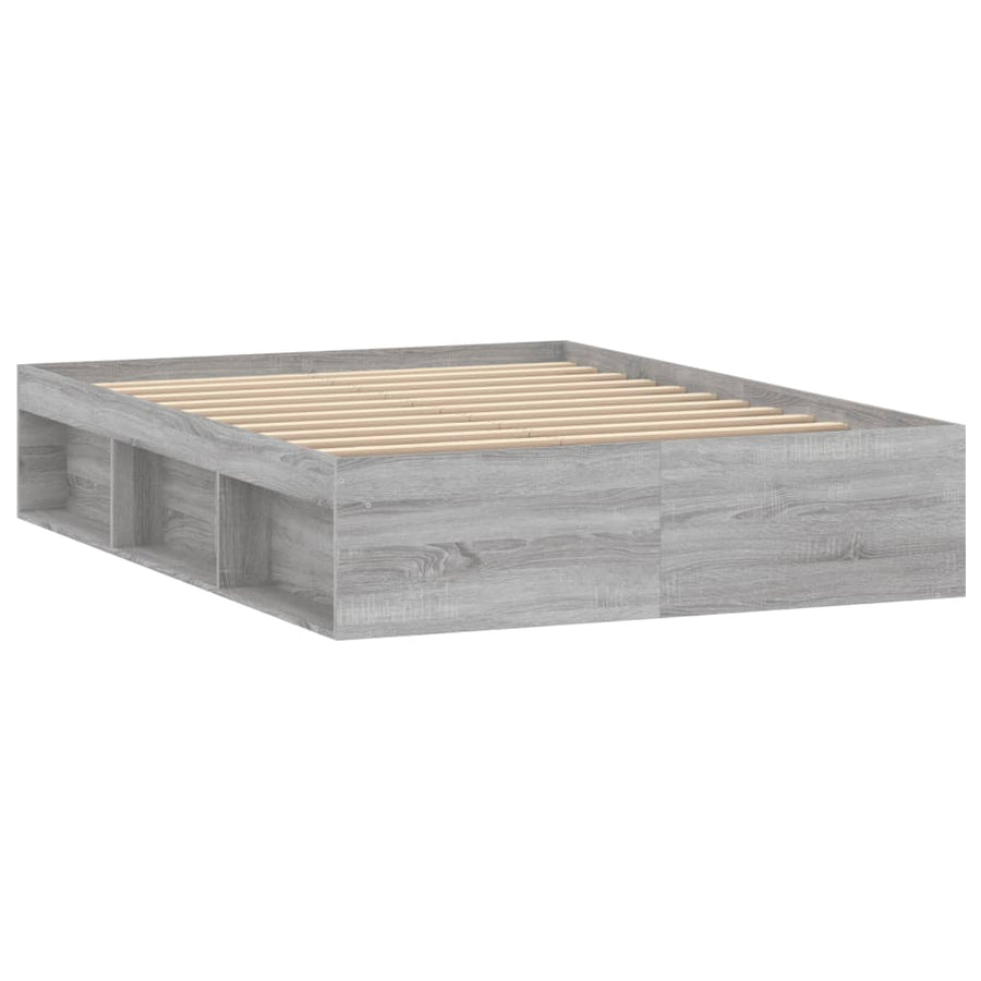 Bedframe Eikenkleurig Double 135 x 190 cm Grijs sonoma