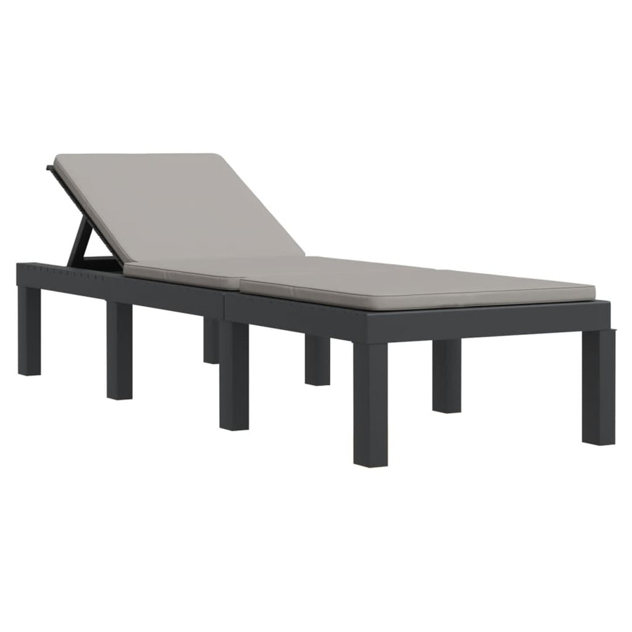 3-Delige Loungeset Met Kussens Pp Antracietkleurig