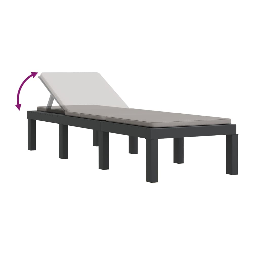 3-Delige Loungeset Met Kussens Pp Antracietkleurig