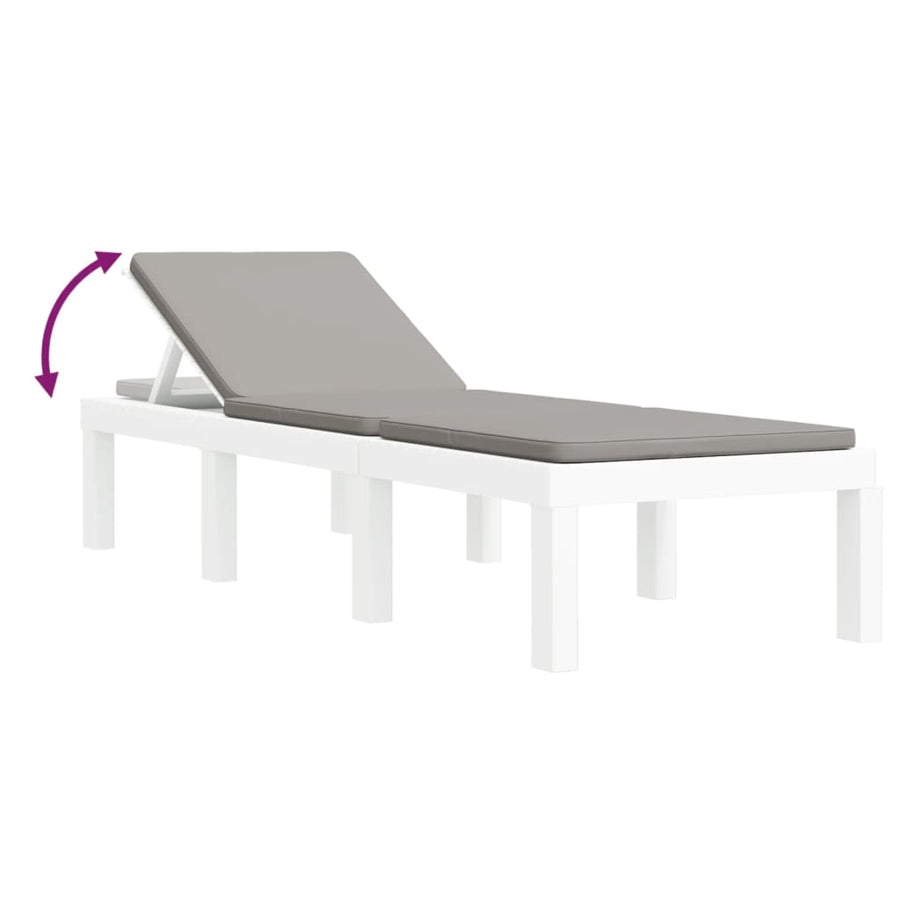 3-Delige Loungeset Met Kussens Pp Wit