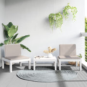 Loungeset 3-delig PP wit met kussens