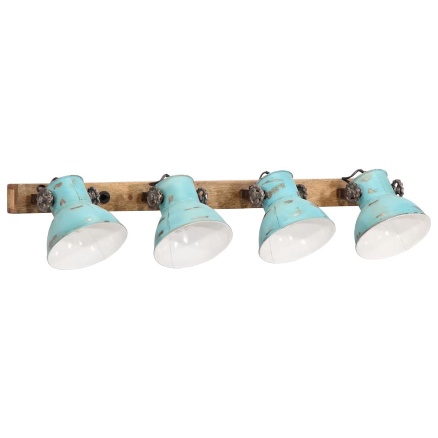 Wandlamp 25 W E27 90X25 Cm Verweerd Recht - 4 lampenkappen 1 Blauw