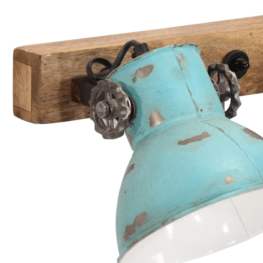 Wandlamp 25 W E27 90X25 Cm Verweerd Recht - 4 lampenkappen 1 Blauw