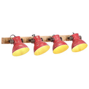 Wandlamp massief mangohout 90x25 cm verweerd rood