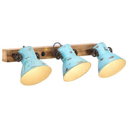 Wandlamp 65x25 cm massief mangohout ijzer verweerd blauw