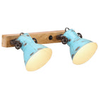 Wandlamp 45x25 cm massief mangohout ijzer verweerd blauw