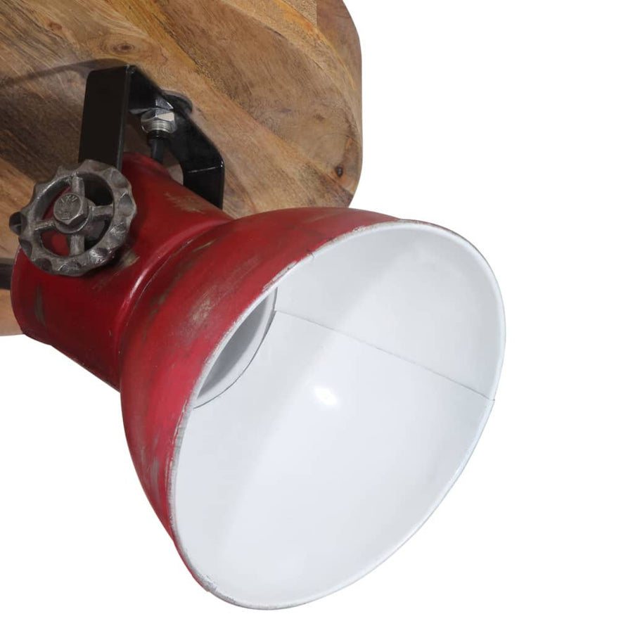 Plafondlamp 25 W E27 35X35X25 Cm Verweerd Rond - 3 lampenkappen 1 Rood