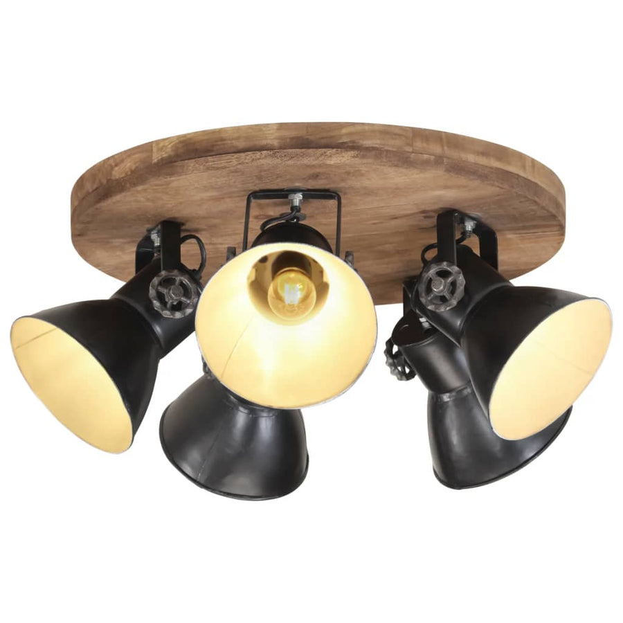 Plafondlamp 25 W E27 50X50X25 Cm Rond - 5 lampenkappen 1 Zwart