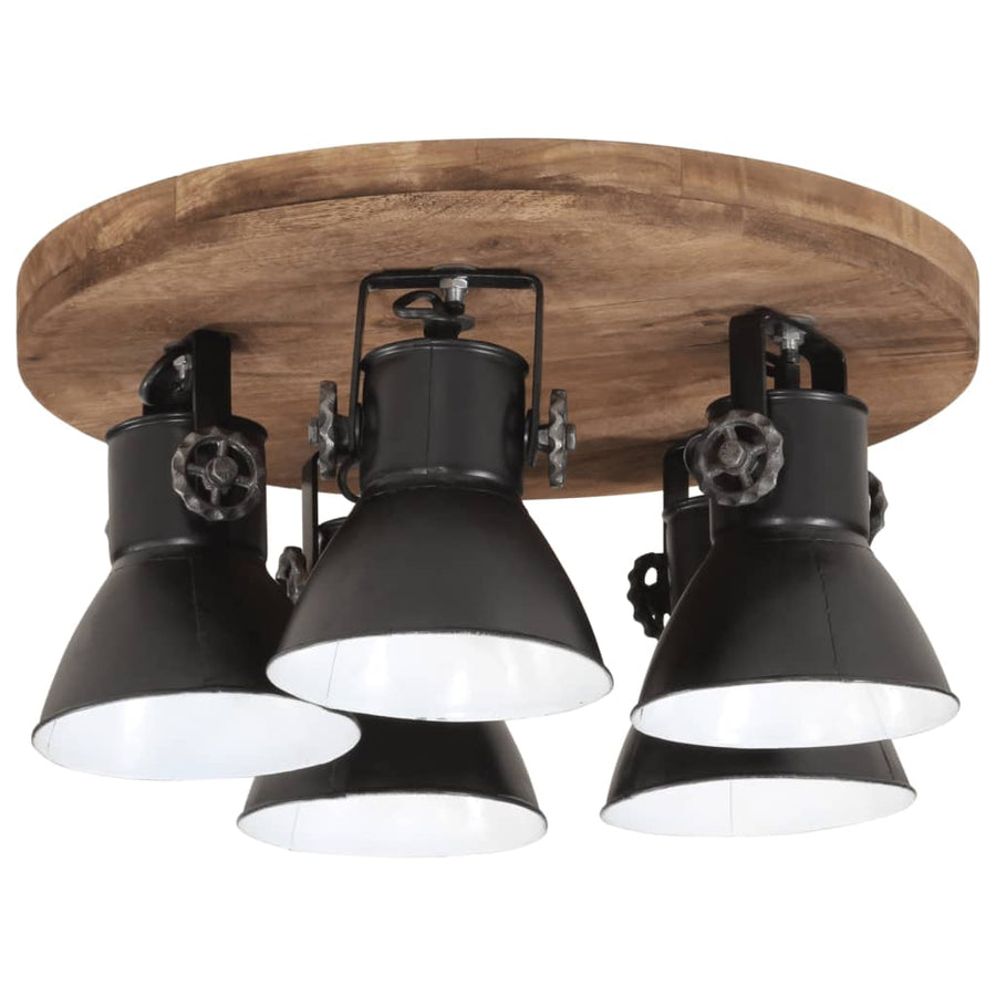 Plafondlamp 25 W E27 50X50X25 Cm Rond - 5 lampenkappen 1 Zwart