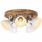 Plafondlamp 50x50x25 cm wit mangohout
