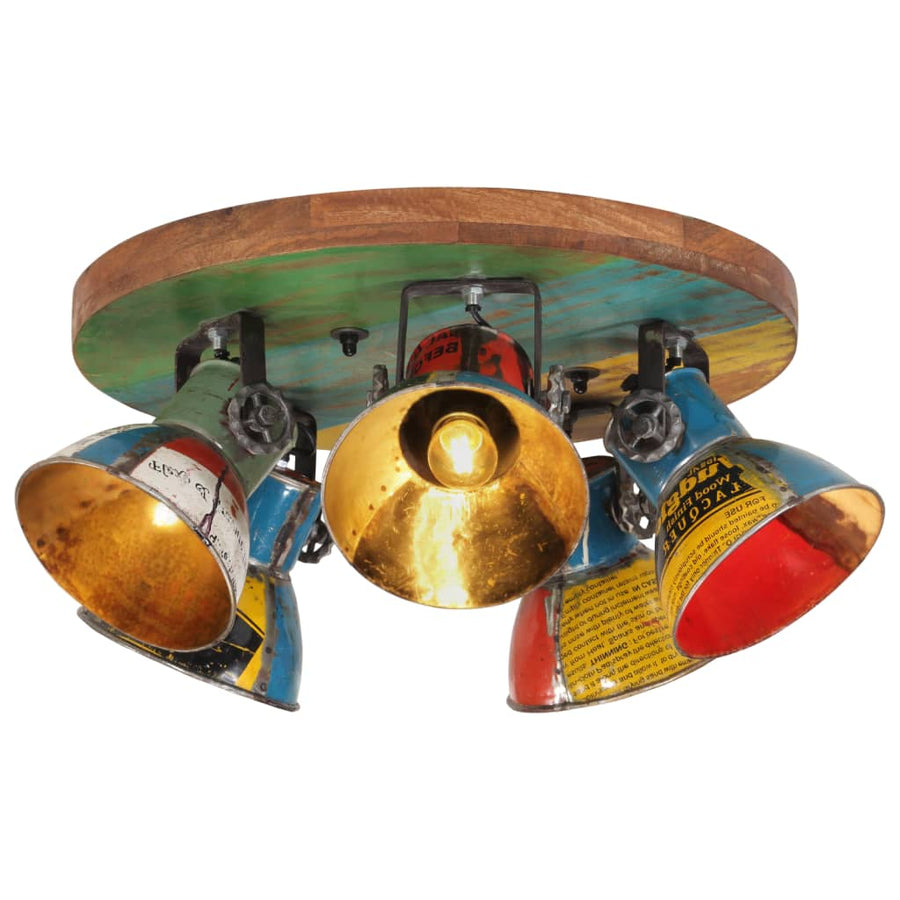 Plafondlamp 25 W E27 50X50X25 Cm Meerkleurig round - 5 lamp shades 1 Multikleur