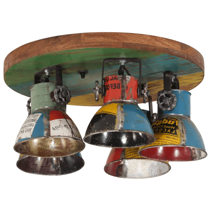 Plafondlamp 25 W E27 50X50X25 Cm Meerkleurig round - 5 lamp shades 1 Multikleur
