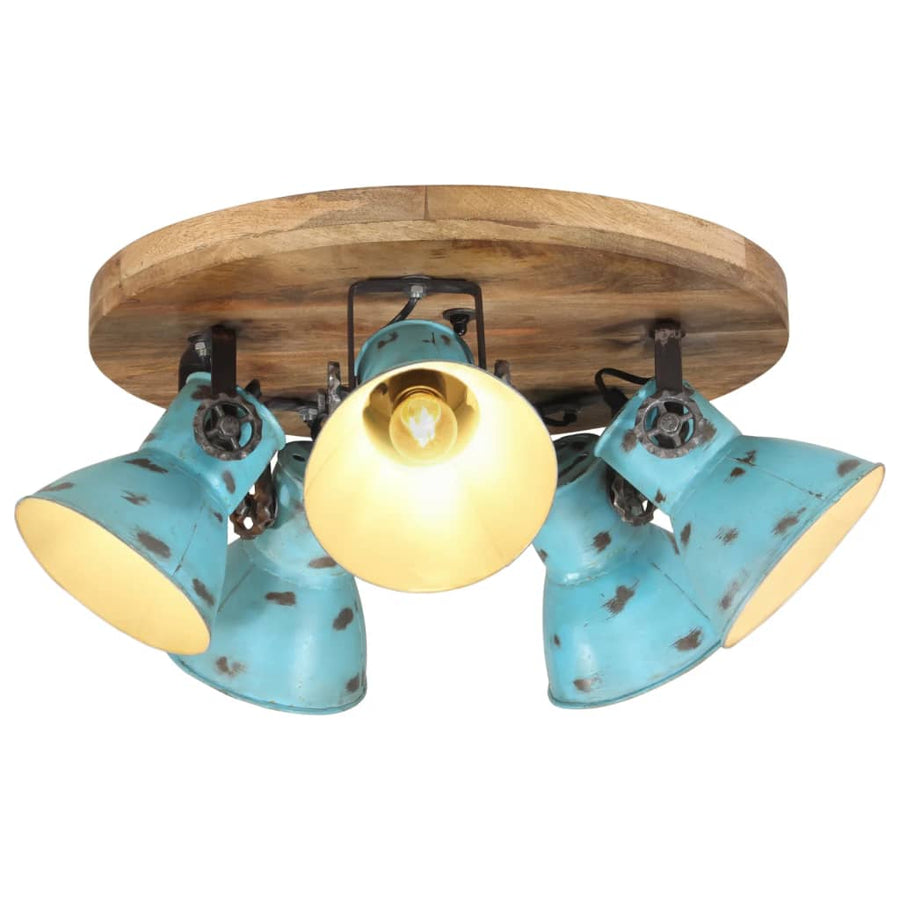Plafondlamp 25 W E27 50X50X25 Cm Verweerd Rond - 5 lampenkappen 1 Blauw