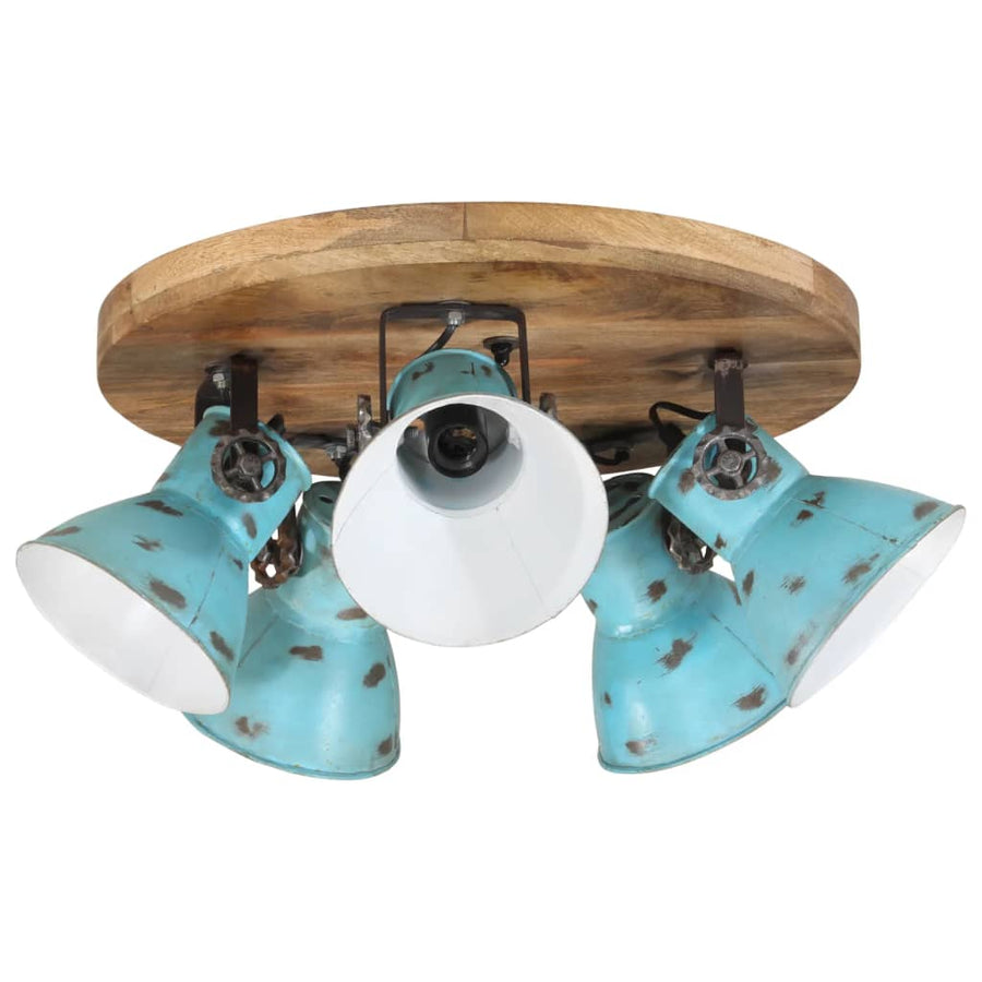 Plafondlamp 25 W E27 50X50X25 Cm Verweerd Rond - 5 lampenkappen 1 Blauw