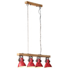 Plafondlamp 90x24x111 cm massief mangohout ijzer verweerd rood
