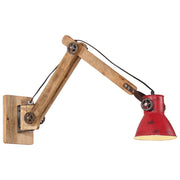 Wandlamp massief mangohout 96x15x20 cm verweerd rood