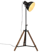Vloerlamp massief mangohout zwart 75x75x90-150 cm