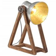 Bureaulamp 30x17x40 cm ijzer mangohout vintage zilver