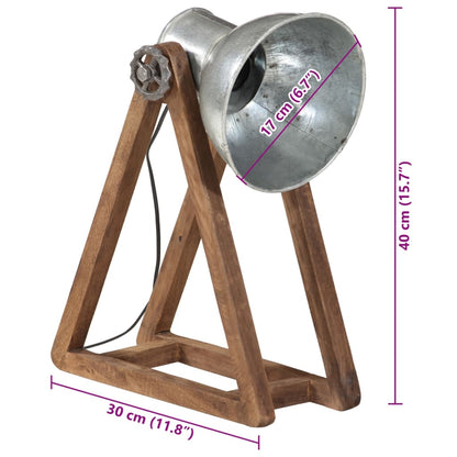 Bureaulamp 25 W E27 30x17x40 cm vintage zilverkleurig